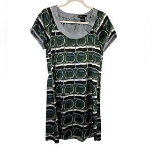 BCBGMAXAZRIA‎ Women's Size Small Green Abstract Print Short Sleeve Dress